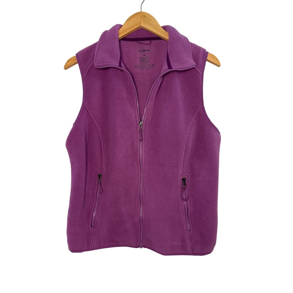 LL Bean Purple Zipper Vest Women's Size Medium